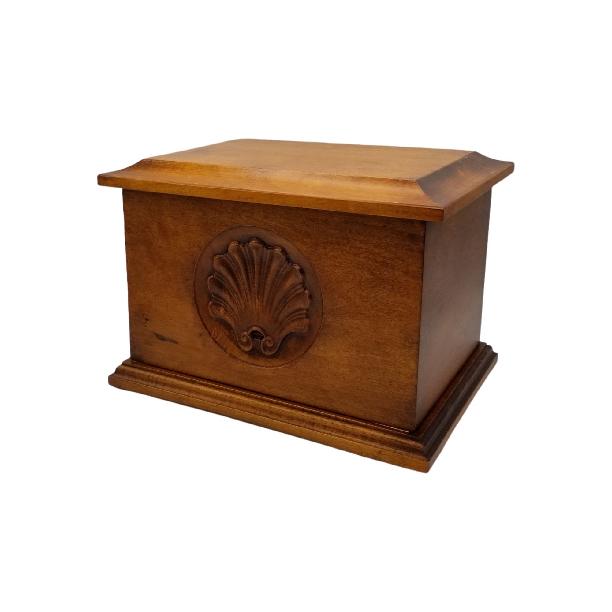 Groton Maple Seashell Urn with a Walnut Satin Finish