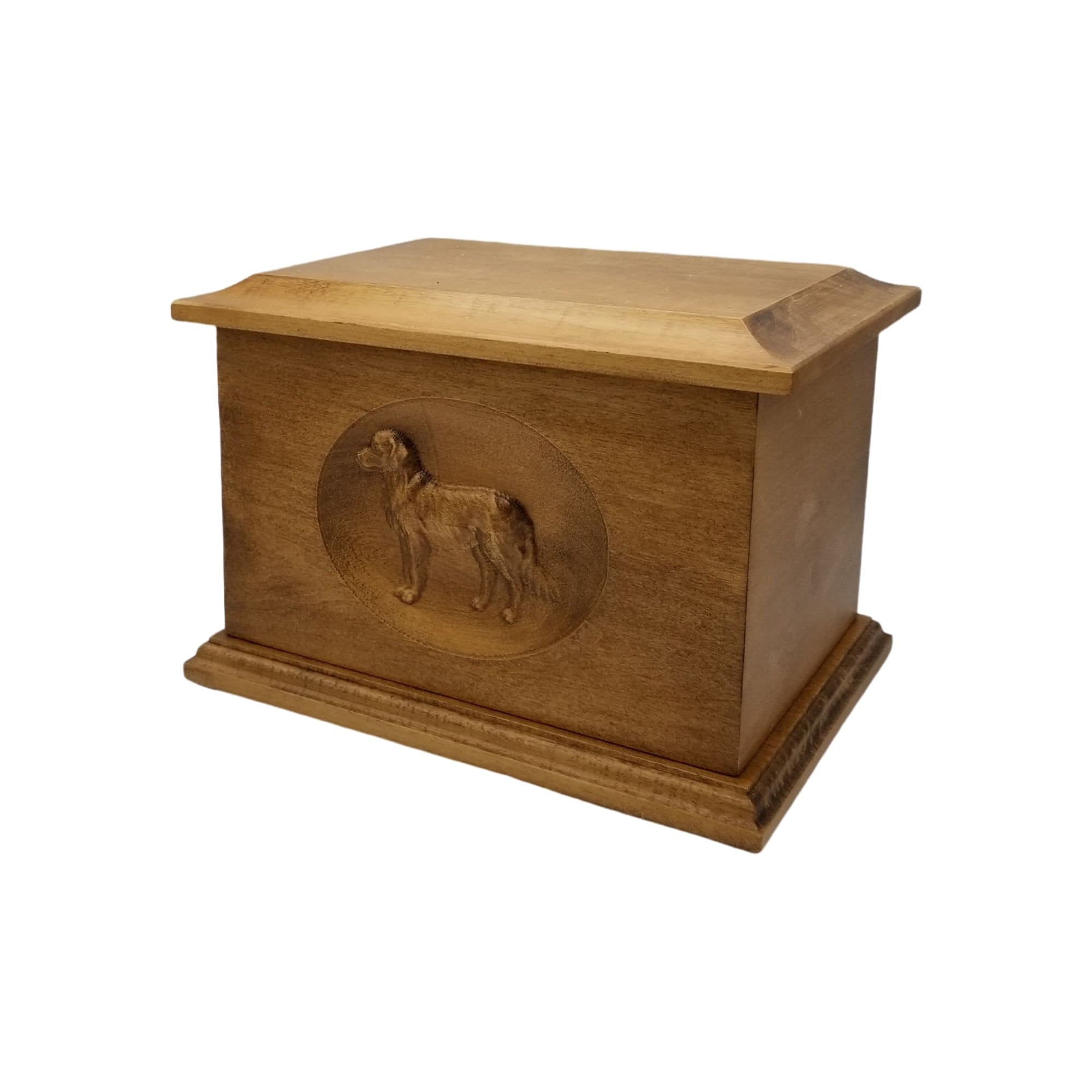 Groton Maple Dog Urn With a Huguenot Satin Finish