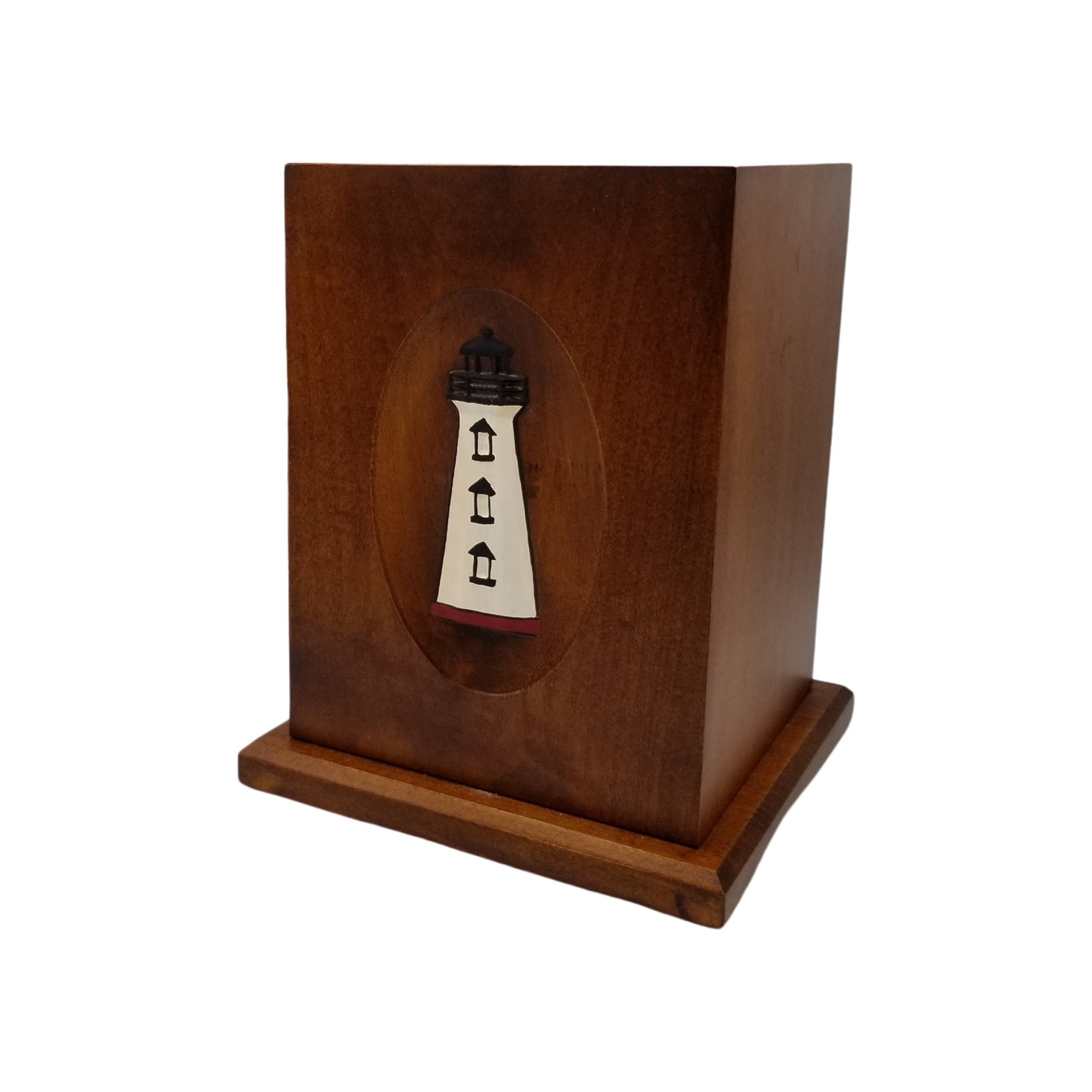 St Johnsbury Maple Lighthouse Urn with a Walnut Satin Finish Painted